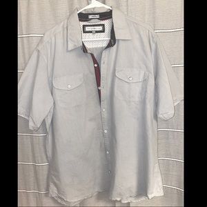 Mens XL Light Grey Button Up Shirt